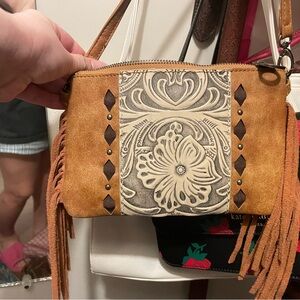 Shyanne western Embossed Fringe purse